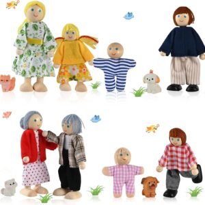 WoodTrove Wooden Dollhouse Figures