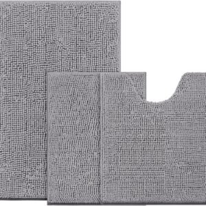 Grey Bathroom Rugs 3-Piece Set by xx