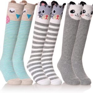 FNOVCO Girls Knee High Socks 6 Pairs