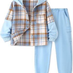 Boys Plaid Hood Sets