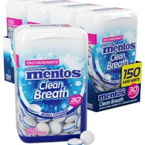 xxClip Qpon + Clean Breath Hard Mints, Peppermint, 150 Piece Bottle (4 Pack)