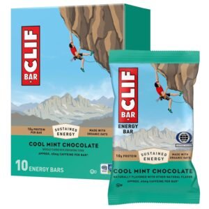 reg xxClip Qpon + BAR Protein Energy Bars, Cool Mint Chocolate with Caffeine, 10ct