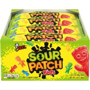 low as xxSOUR PATCH KIDS Soft & Chewy Gummy Candy, Bulk Candy, 24 – 2 oz Bags