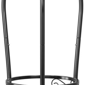 reg Simple Trending Plant Stand Indoor Outdoor, Tall Round Plant Shelf, 2 Tiers Metal Flower Pot Holder Stand Heavy Duty, for Garden, Balcony, Black
