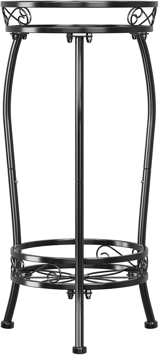 reg Simple Trending Plant Stand Indoor Outdoor, Tall Round Plant Shelf, 2 Tiers Metal Flower Pot Holder Stand Heavy Duty, for Garden, Balcony, Black 1 reg Simple Trending Plant Stand Indoor Outdoor, Tall Round Plant Shelf, 2 Tiers Metal Flower Pot Holder Stand Heavy Duty, for Garden, Balcony, Black