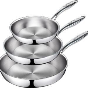 SLOTTET Frying Pan Set(8+10+11.5inch) Tri-Ply Price drop.