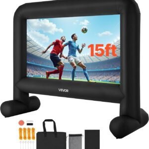 xxVEVOR 15FT Inflatable Movie Screen, Inflatable Projector Screen with Portable Storage Bag, 16:9 Easy Set Up Movie Projection for Outdoor Backyard, Home Theater, Theme Party