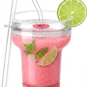 Margarita Glass with Lid & Straws-1~2 Pcs