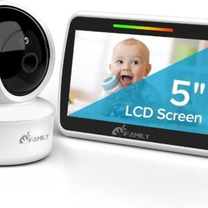 Baby Monitor,5″ Screen with 30Hrs Battery Life,Remote Pan-Tilt-Zoom
