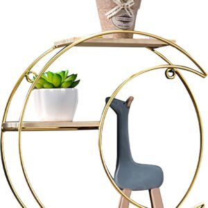 reg Moon Shelf for Crystals & Essential Oils – Small Gold Metal Floating Shelves for Boho Wall Decor, Rustic Wood Hanging Display for Bedroom, Nursery & Meditation Room Save Money and Live betterTG