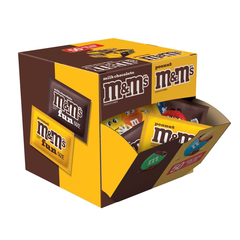 low as xxSubscribeM&MS Milk Chocolate & Peanut Fun Size Candy Variety Pack Bulk Box, 50 Ct, 30.58 oz 1 low as xxSubscribeM&MS Milk Chocolate & Peanut Fun Size Candy Variety Pack Bulk Box, 50 Ct, 30.58 oz