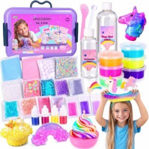 xxUnicorn Slime Kit for Girls, DIY Slime Making Kit Toys for Girls