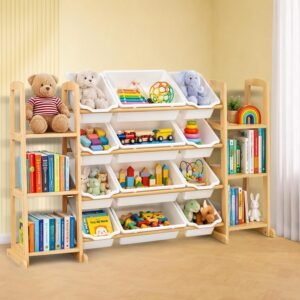 Toy Storage Organizer with Bookshelf