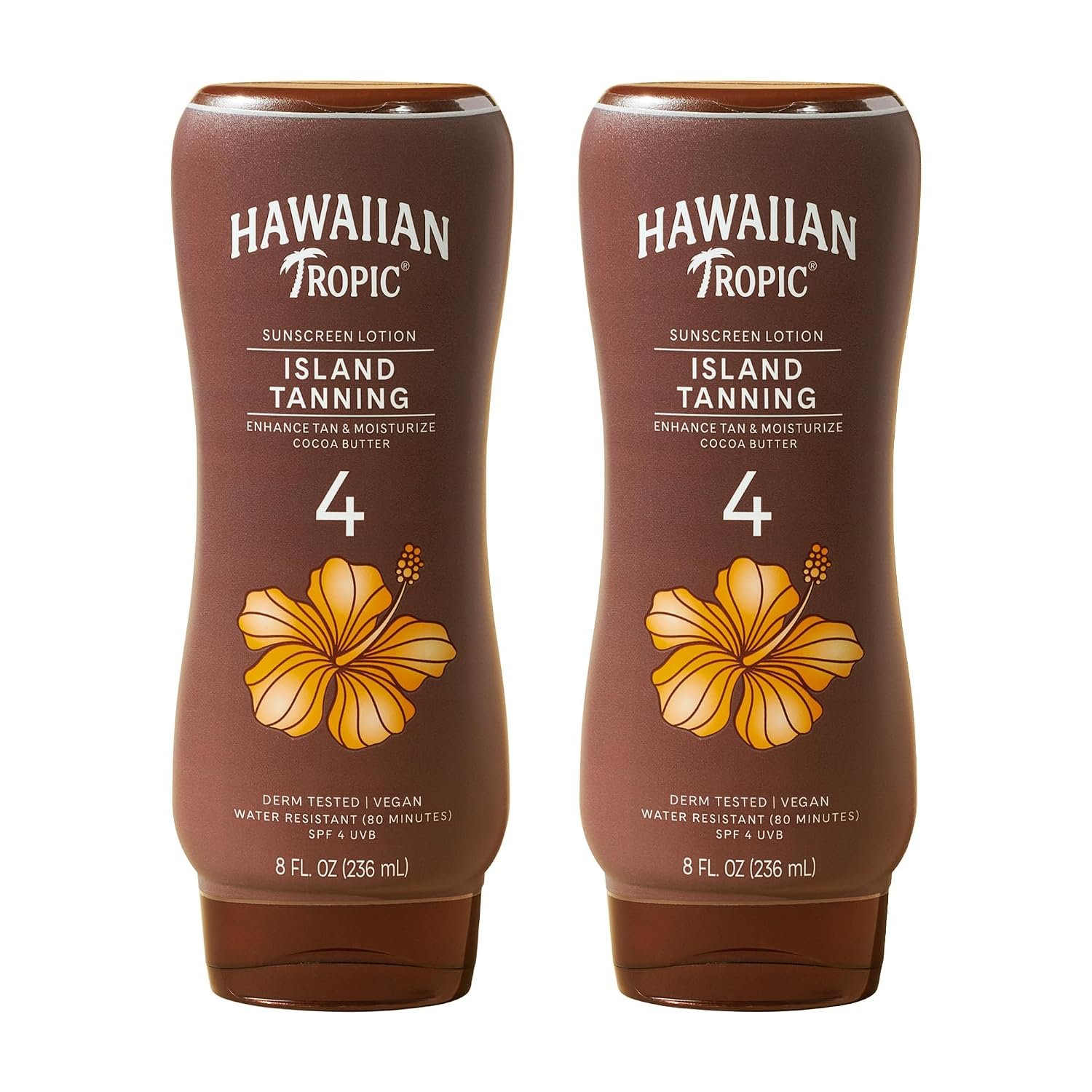 low as xx reg Hawaiian Tropic Island Tanning Lotion, SPF 4, 8 Fl Oz (2 Pack) 1 low as xx reg Hawaiian Tropic Island Tanning Lotion, SPF 4, 8 Fl Oz (2 Pack)
