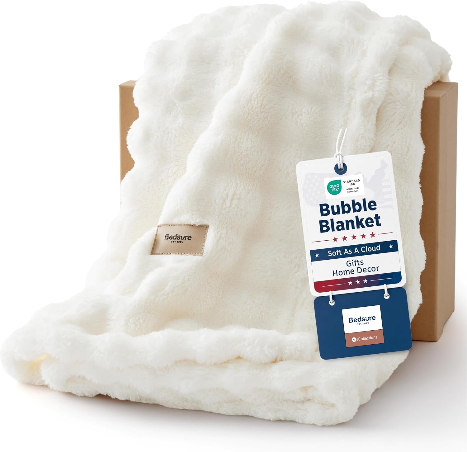 xxBedsure Cloud Bubble Blanket, Soft Cozy Throw, Off White, 50"×60" 1 xxBedsure Cloud Bubble Blanket, Soft Cozy Throw, Off White, 50"×60"