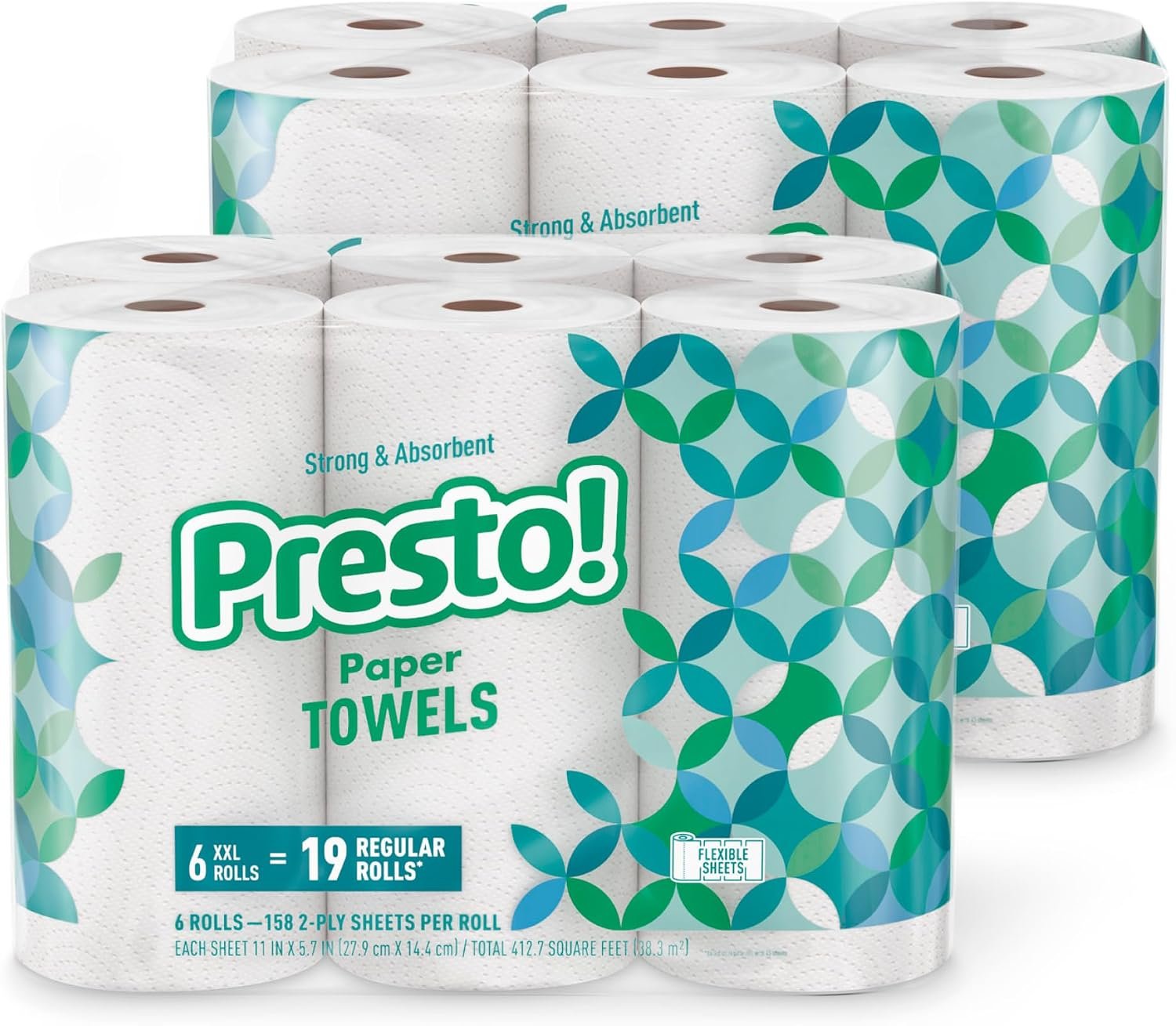 reg Clip Qpon + Brand - Presto! Ultra-Strong Premium Paper Towels, 158 Sheet Huge Roll - Flex-a-Size, 12 Rolls (2 Packs of 6), Equivalent to 38 Regular Rolls, White Save Money and Live betterTG Cha 1 reg Clip Qpon + Brand - Presto! Ultra-Strong Premium Paper Towels, 158 Sheet Huge Roll - Flex-a-Size, 12 Rolls (2 Packs of 6), Equivalent to 38 Regular Rolls, White Save Money and Live betterTG Cha