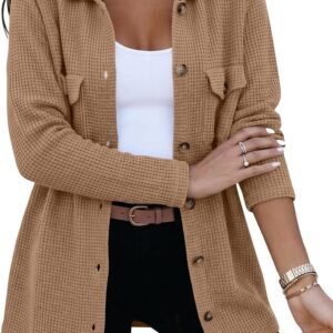 low as for Women’s Waffle Chunky Knit Shacket