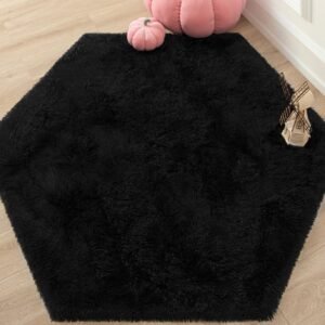 KIXINWA Black Hexagon Rugs