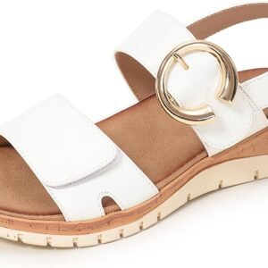 Womens Wedge Sandals Gold Buckle