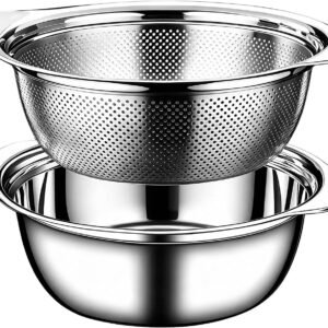 Colander for Kitchen, 1.5 QT Stainless Steel Strainer