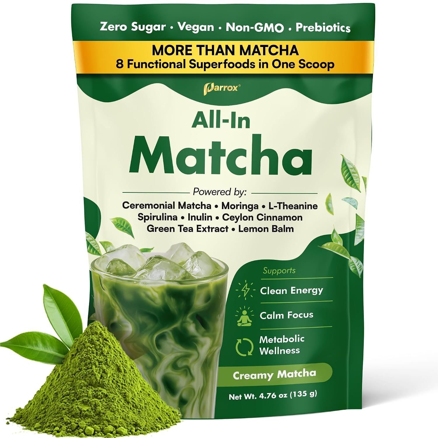 reg Ceremonial Grade Matcha Powder with Moringa, Japanese Tea, 30 Servings 1 reg Ceremonial Grade Matcha Powder with Moringa, Japanese Tea, 30 Servings