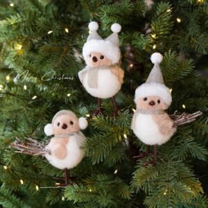 ✨ 3pcs Christmas Bird Figurines