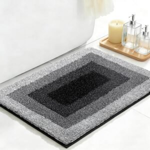 RORA Black Bathroom RugsCLIP 50% COUPON