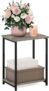 Furinno Metal End Table, French Oak